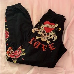 Ed Hardy Black Joggers